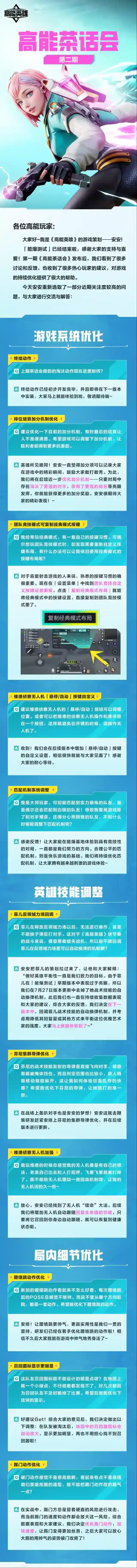 高能英雄高能茶话会 | 终结动作即将实装，匹配加分机制优化，最新热点反馈解答来袭！