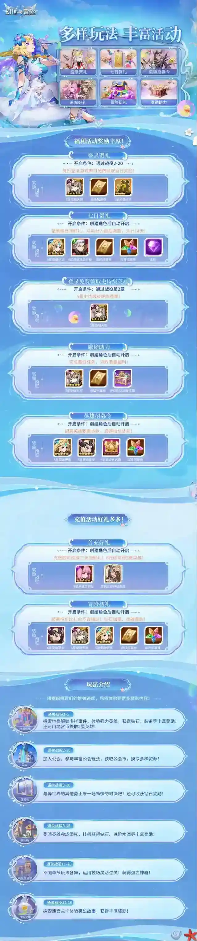 幻世与冒险光启测试活动福利盘点，五星英雄伊童免费领！