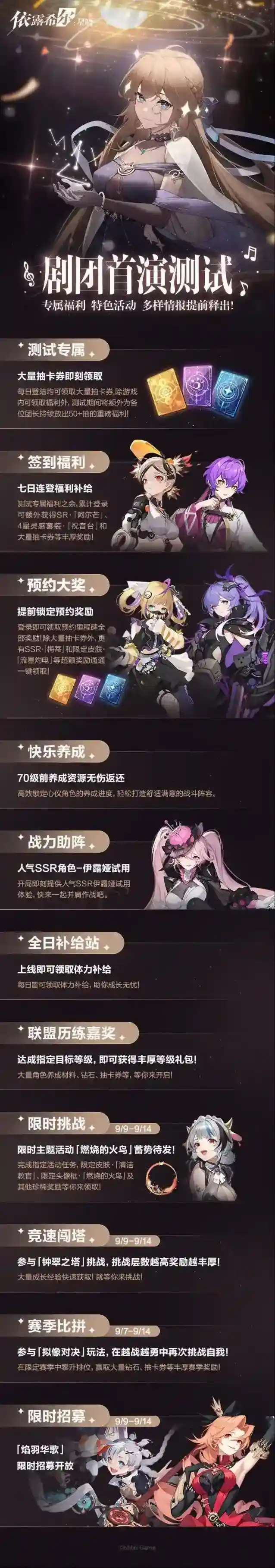 依露希尔星晓【剧团播报】剧团首演测试 | 福利放送