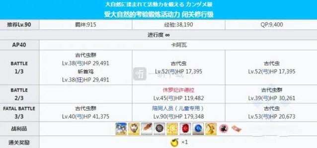 命运冠位指定锻炼