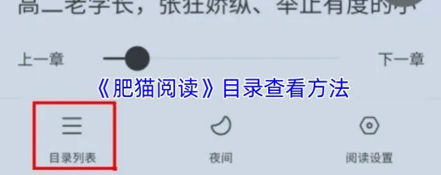 《肥猫阅读》目录查看方法