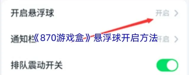 《870游戏盒》悬浮球开启方法