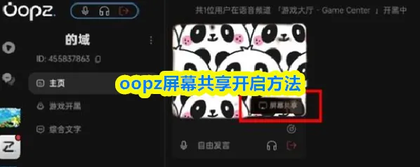 oopz屏幕共享开启方法