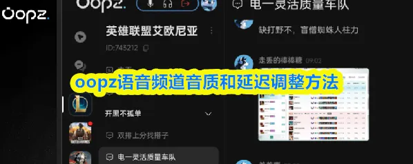 oopz语音频道音质和延迟调整方法