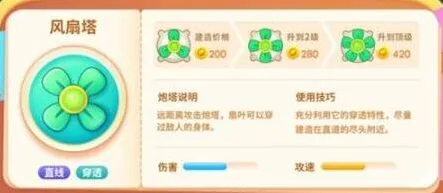 《保卫萝卜4》绿野奇缘风扇塔炮塔详解
