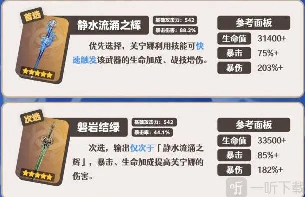 原神：芙宁娜武器推荐攻略