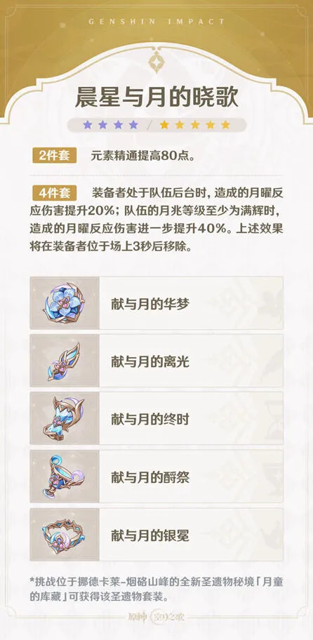 《原神》新版月之四圣遗物效果一览