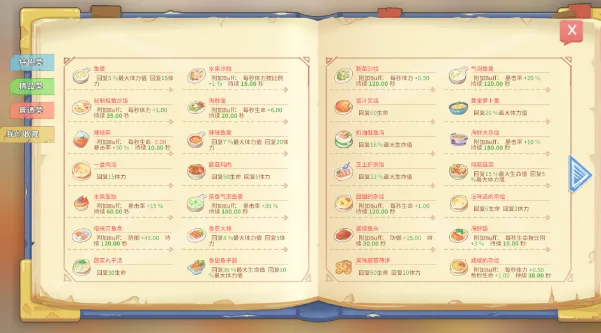 波西亚时光菜谱大全