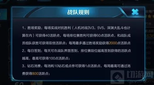 王者荣耀战队活跃点规则与上限教程