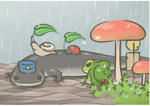 《旅行青蛙》下雨天明信片分享