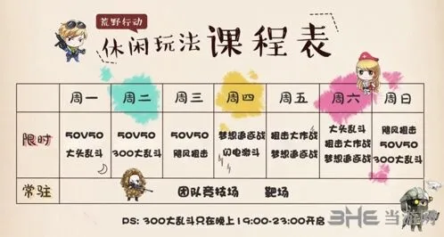 荒野行动玩法课程表调整完整攻略