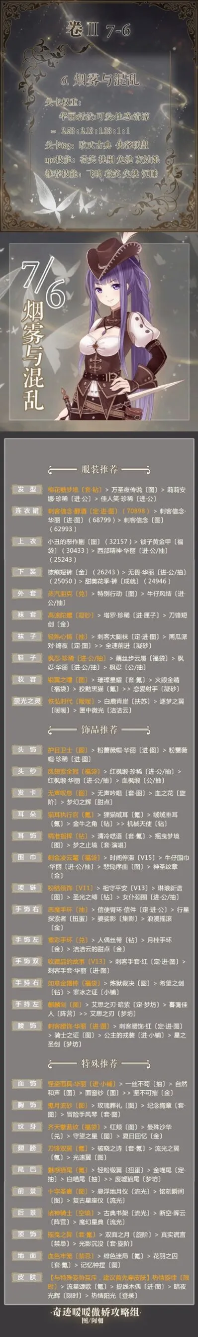 奇迹暖暖7-6关卡烟雾与混乱攻略