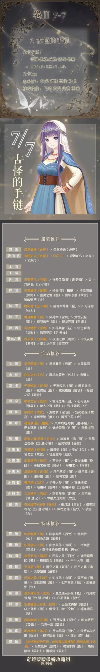 奇迹暖暖古怪的手链通关全攻略