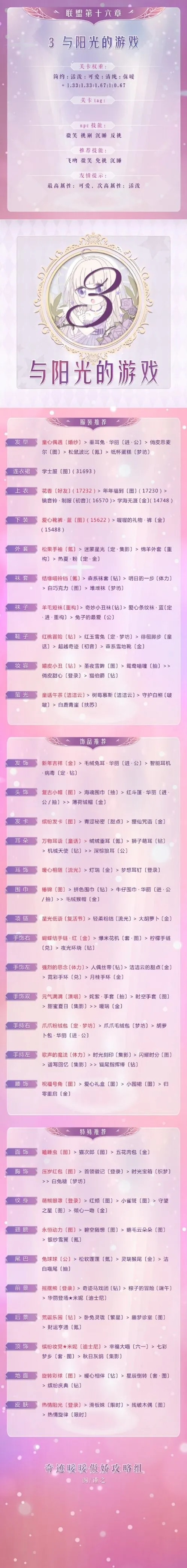 《奇迹暖暖》联盟16-3高分打法技巧分享