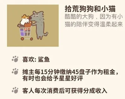 《动物餐厅》拾荒狗狗和小猫收益分析