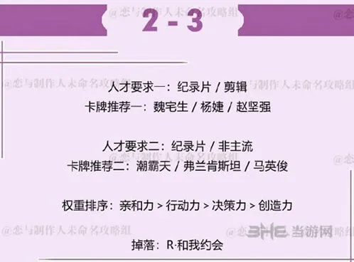 恋与制作人2-3许墨拍摄副本攻略指南