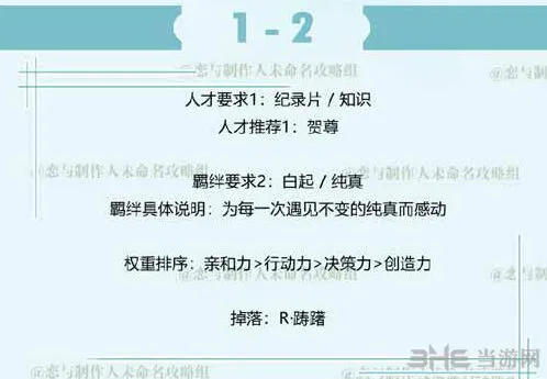 恋与制作人白起拍摄副本攻略大全
