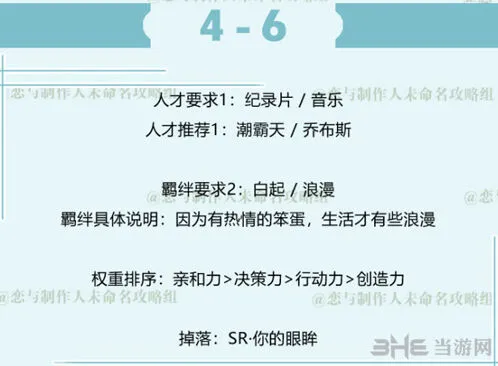 恋与制作人白起副本4-6怎么通关