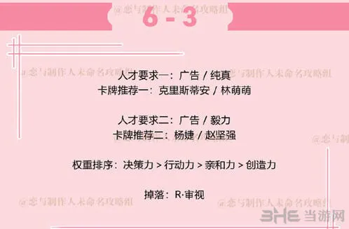 恋与制作人：李泽言拍摄副本6-3详解