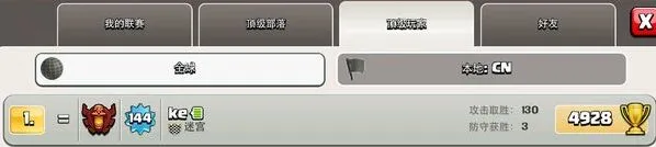 部落冲突排行榜