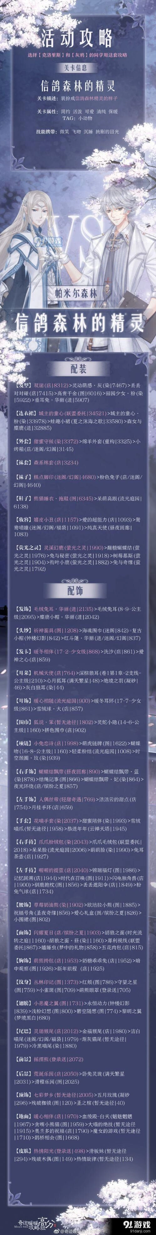 奇迹暖暖信鸽森林的精灵完整攻略