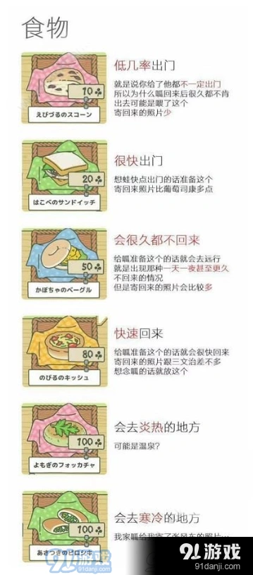 旅行青蛙桌上放食物小技巧