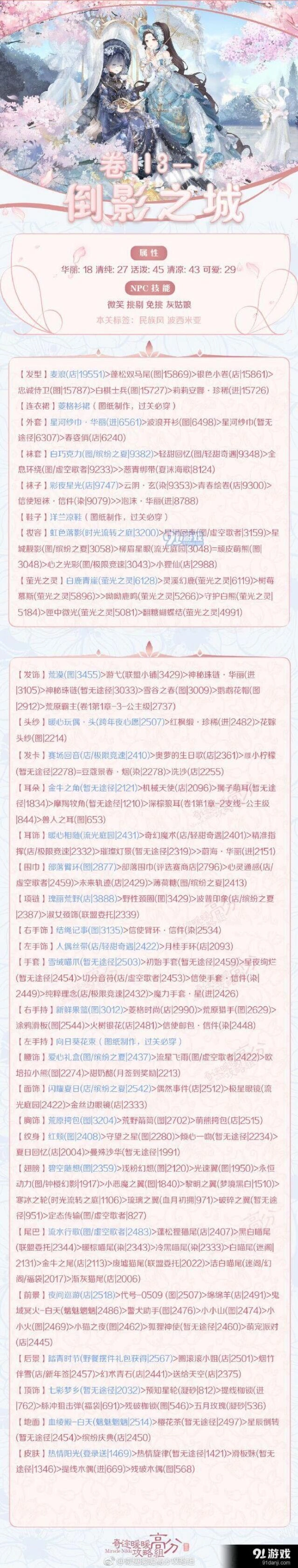 奇迹暖暖卷二3-7攻略 倒影之城清凉风格搭配