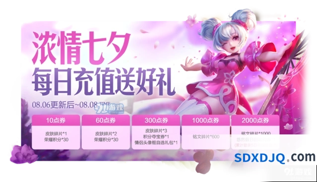 王者荣耀8.6每日充值活动全攻略