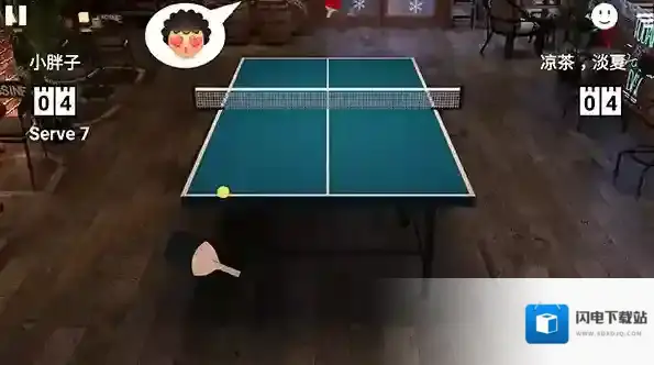 虚拟乒乓球游戏中