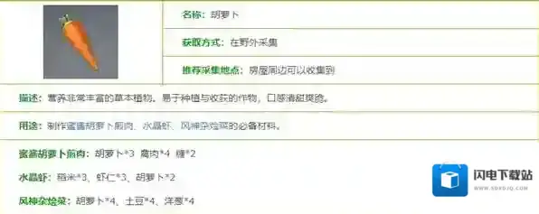 原神胡萝卜图鉴一览