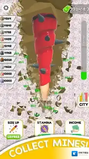 铅笔挖掘建造城市矿石