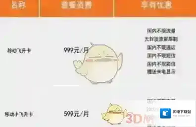 《移动飞升卡》资费详情一览