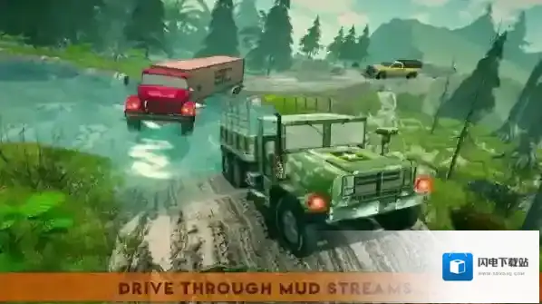 泥泞的越野卡车驾驶