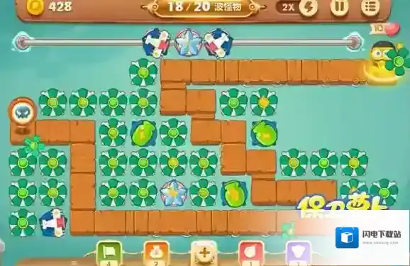 保卫萝卜52关怎么过图解法