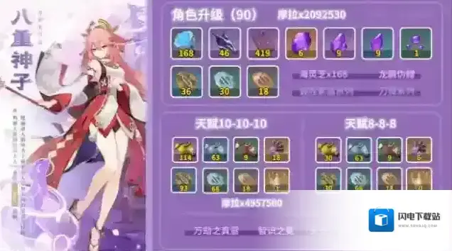 原神八重神子养成材料一览